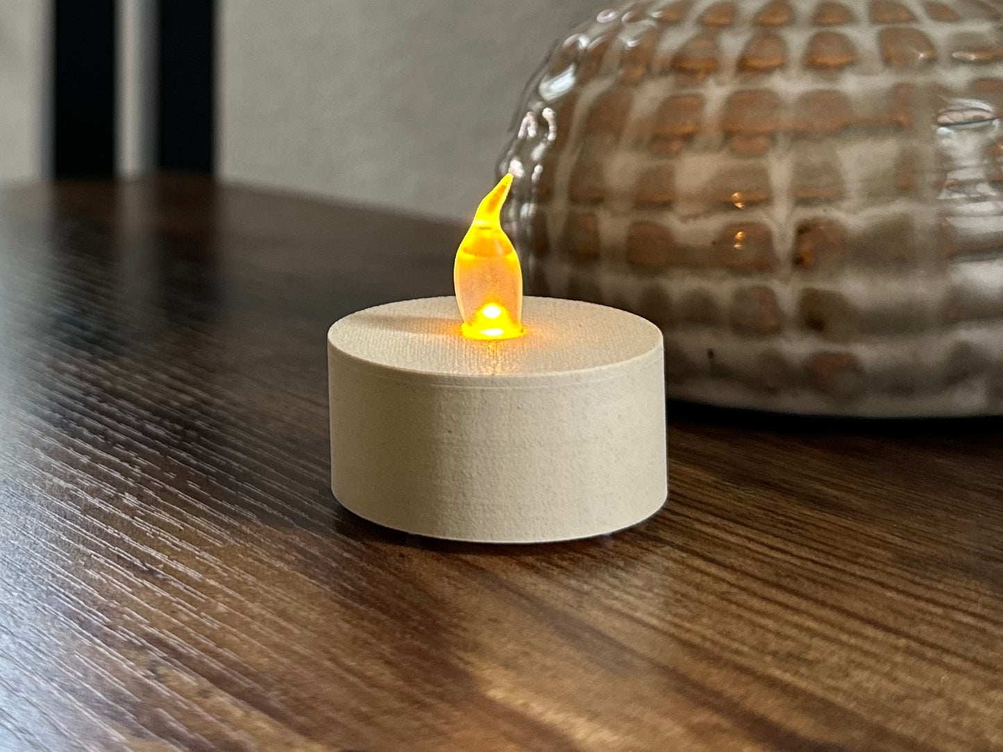 Led tealight - Oak White - Smooth