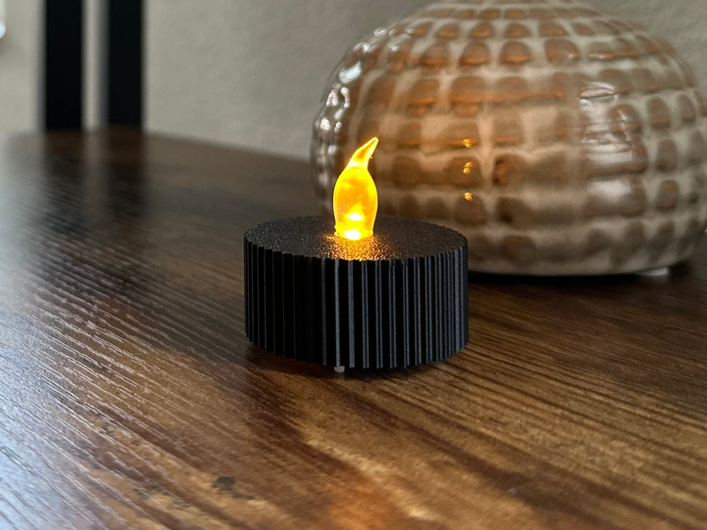 Led tealight - Black - Stripes